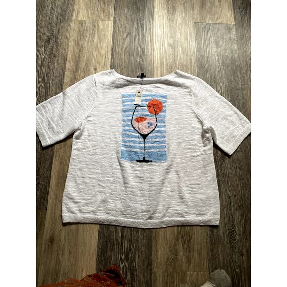 Talbots Spritzer Boatneck Pullover Gray Knit Top Large Retro Clean Girl Capsule - Picture 2 of 8